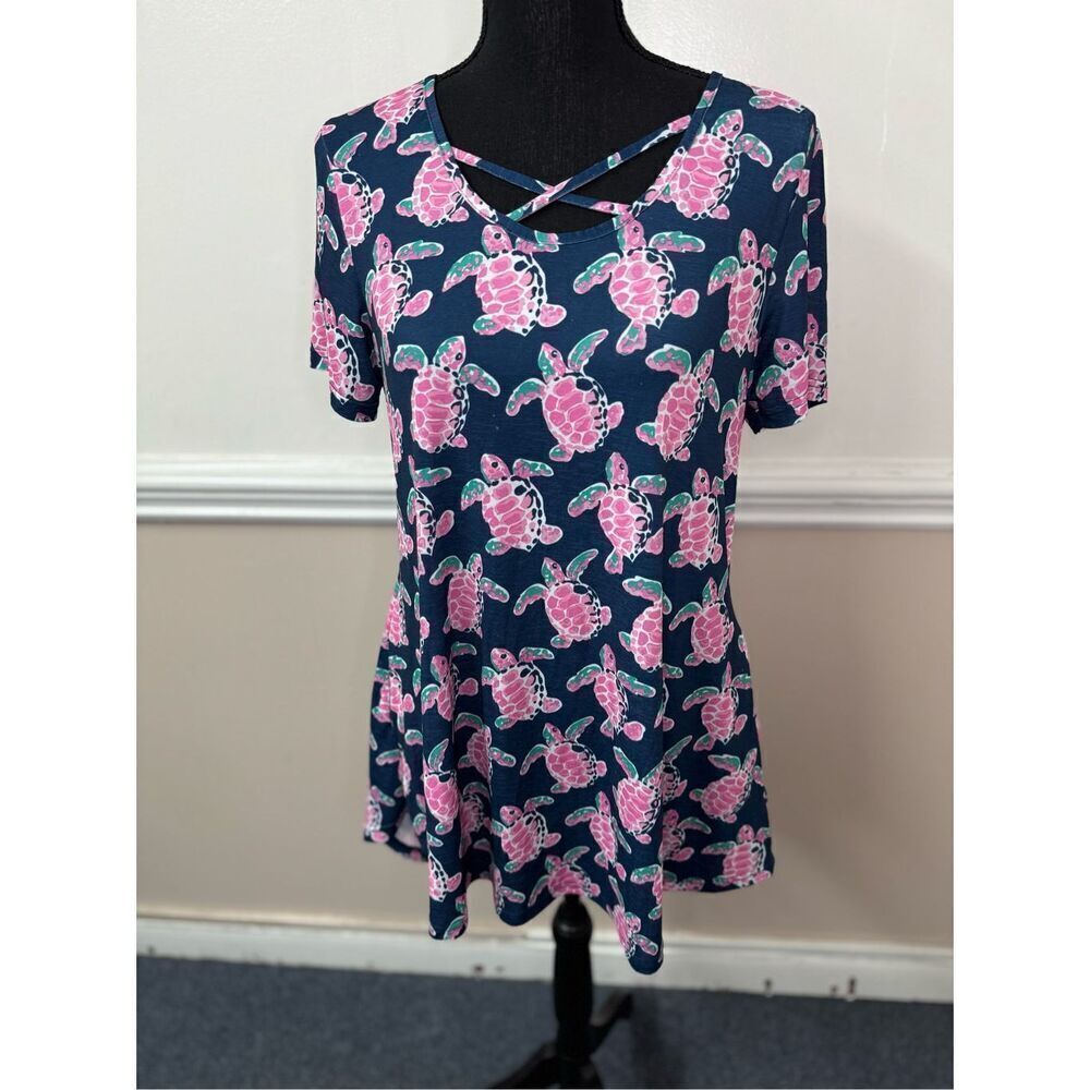 Simply Southern Navy Turtle Dress with Pockets Size Small